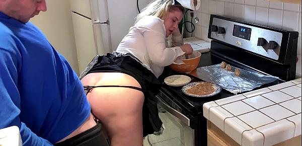  The maid takes the hard cock in the kitchen